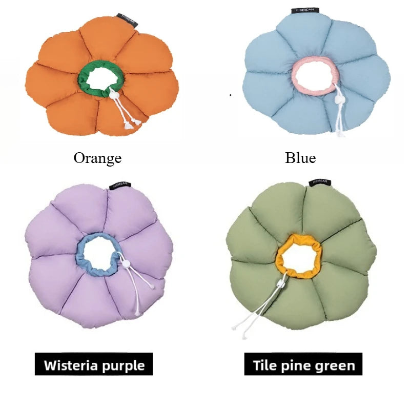 Cat Recovery Collar Soft Flower Elizabeth Cone Anti Lick Bite Waterproof Lightweight Allow Eating Drinking Post Surgery
