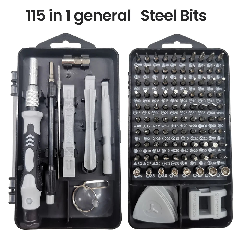 115-in-1 Precision Screwdriver Set — 98 Magnetic Bits for Phone, Laptop and Electronics Repair