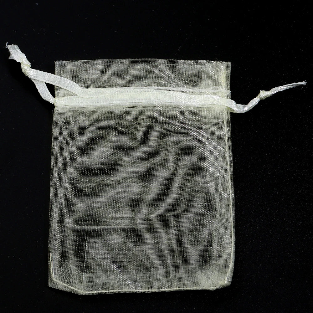 10pcs Organza Gift Bags – Sheer Tulle Mesh Pouches for Wedding Favors, Candy, Jewelry & Party Packaging | Solid Color