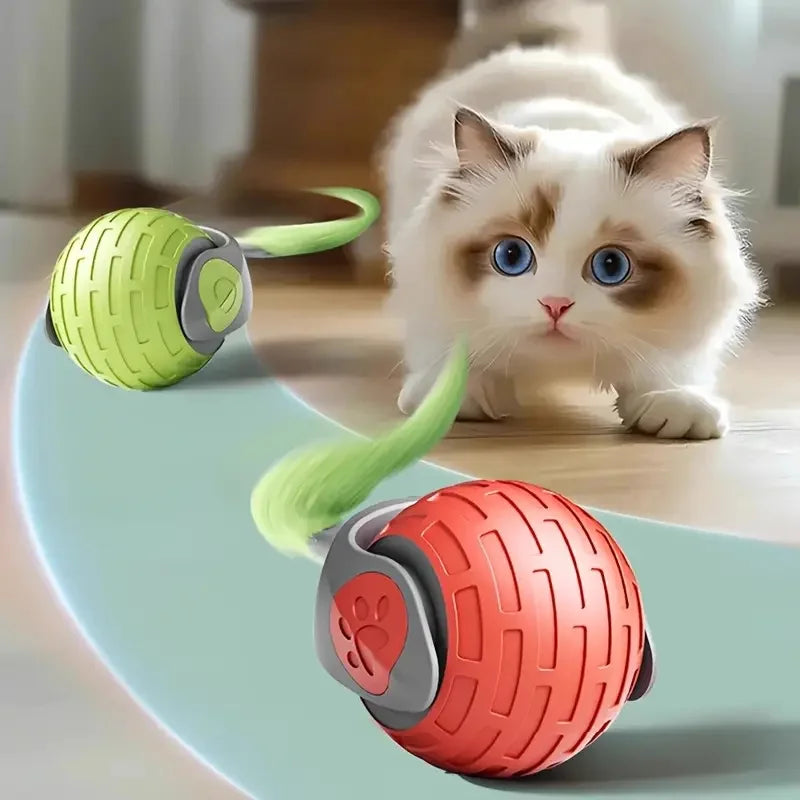 Smart Electric Rolling Cat Toy Ball – USB Rechargeable Automatic Interactive Teaser | Moving Bouncing Ball for Cats