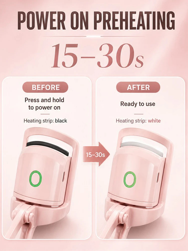 Electric Eyelash Curler, Effortless Curling for Natural Lashes, Hand‑Held Cosmetic Accessory for Daily Eye Makeup