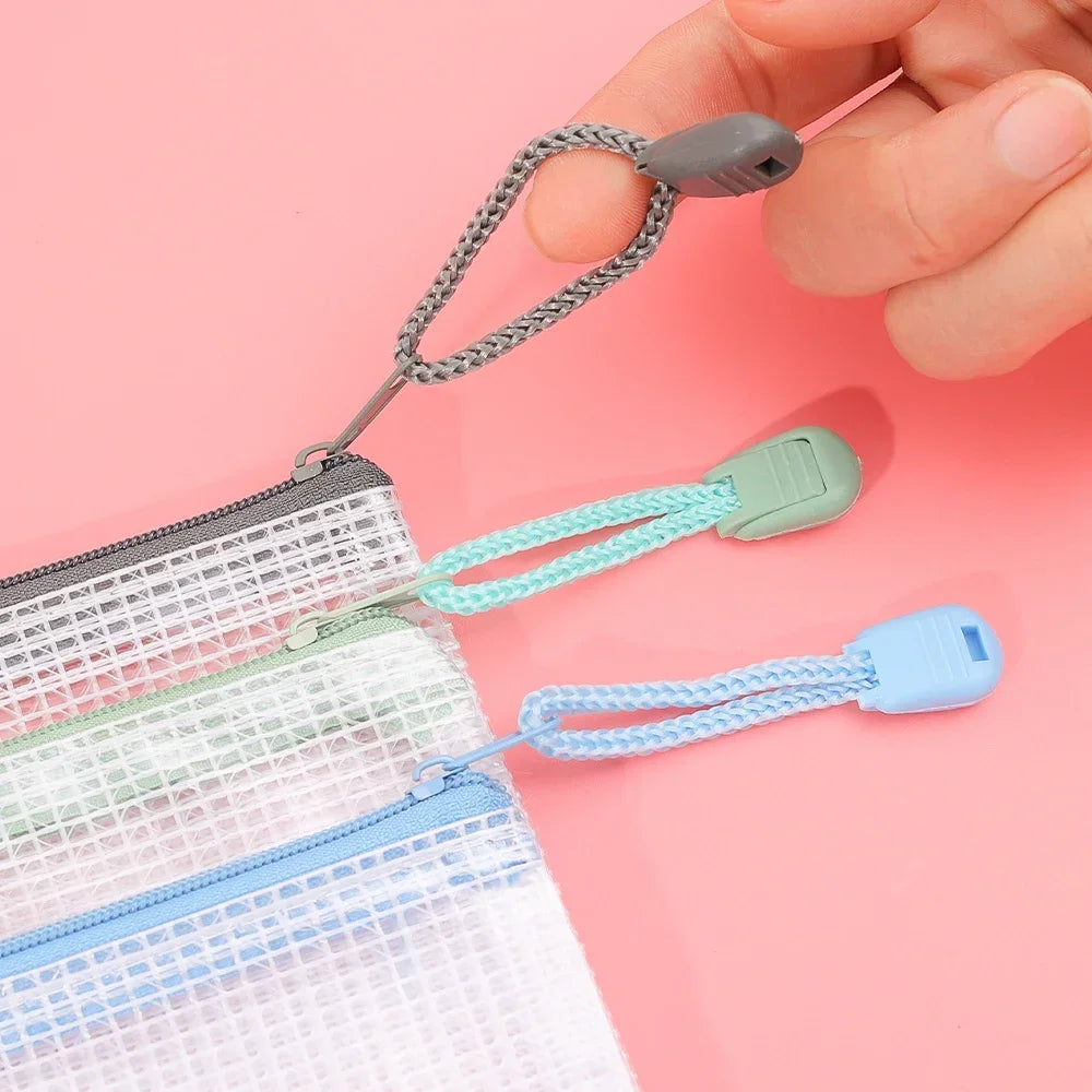 1-10Pcs A4 Mesh Zipper Pouch Bags Thicken Document Bag Waterproof Zip File Folders For School Office Travel Organizing Storage