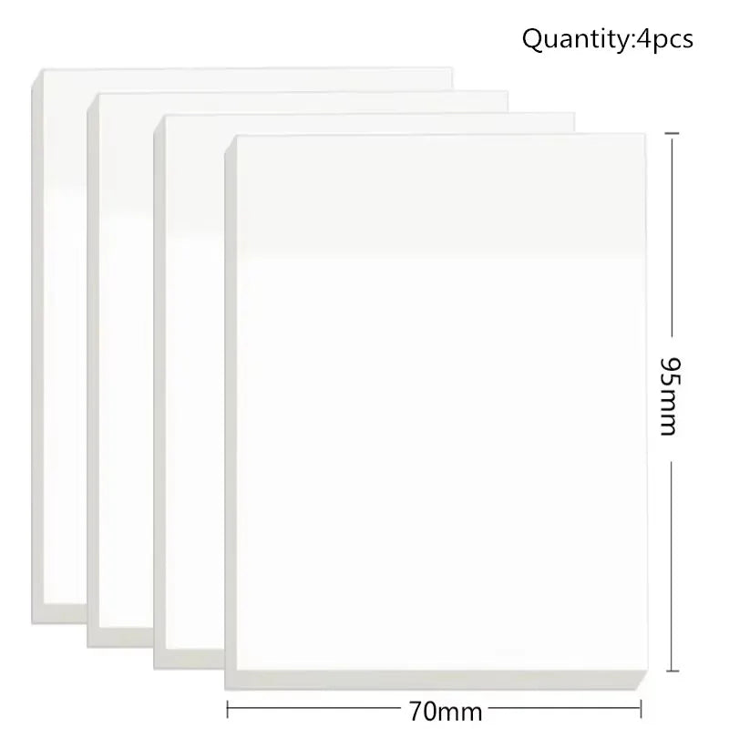 50 Sheets Transparent Sticky Note Pads Waterproof Self-Adhesive Memo Notepad School Office Supplies Stationery
