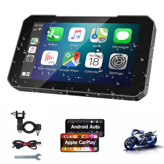 5" Portable Motorcycle Navigator with Wireless CarPlay & Android Auto