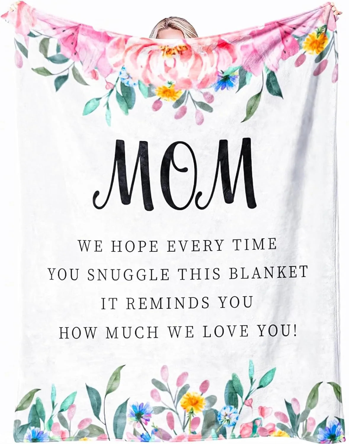 Gift for Mom Flannel Throw Blanket with Loving Message