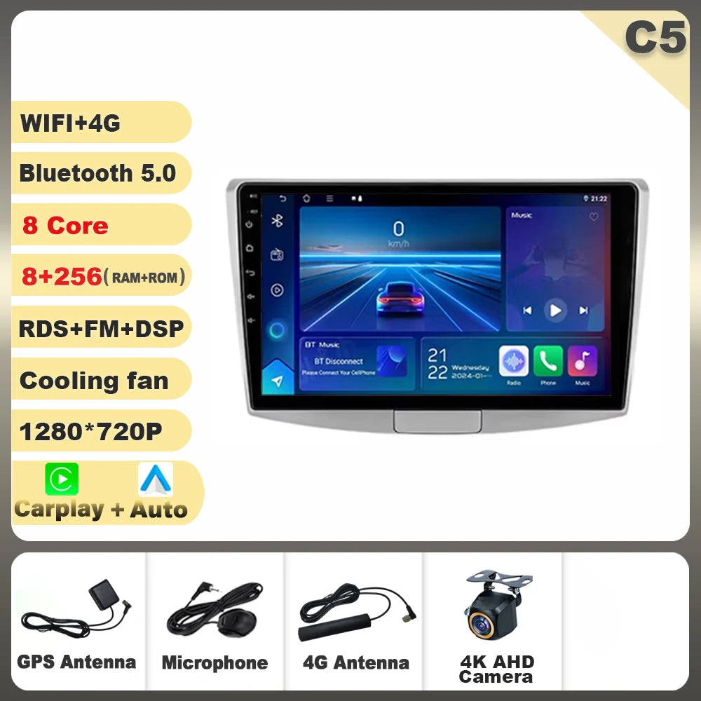 9" Android Car Stereo for VW Passat B7 B6 CC (2010–2015) — Wireless CarPlay, Android Auto, GPS, 5G WiFi
