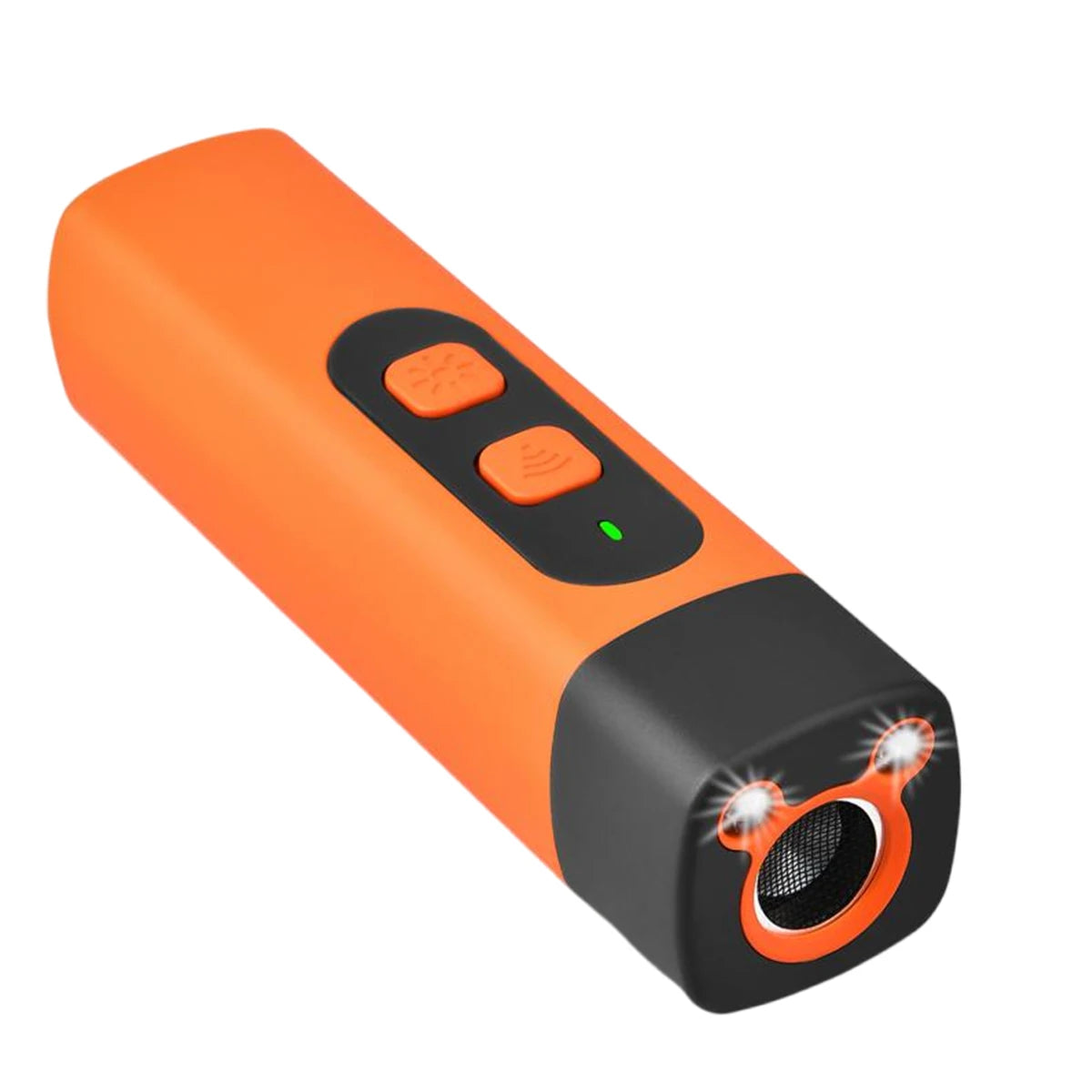 Rechargeable Ultrasonic Dog Repeller & Anti-Bark Deterrent – Dog Training Device with LED Flashlight | Orange