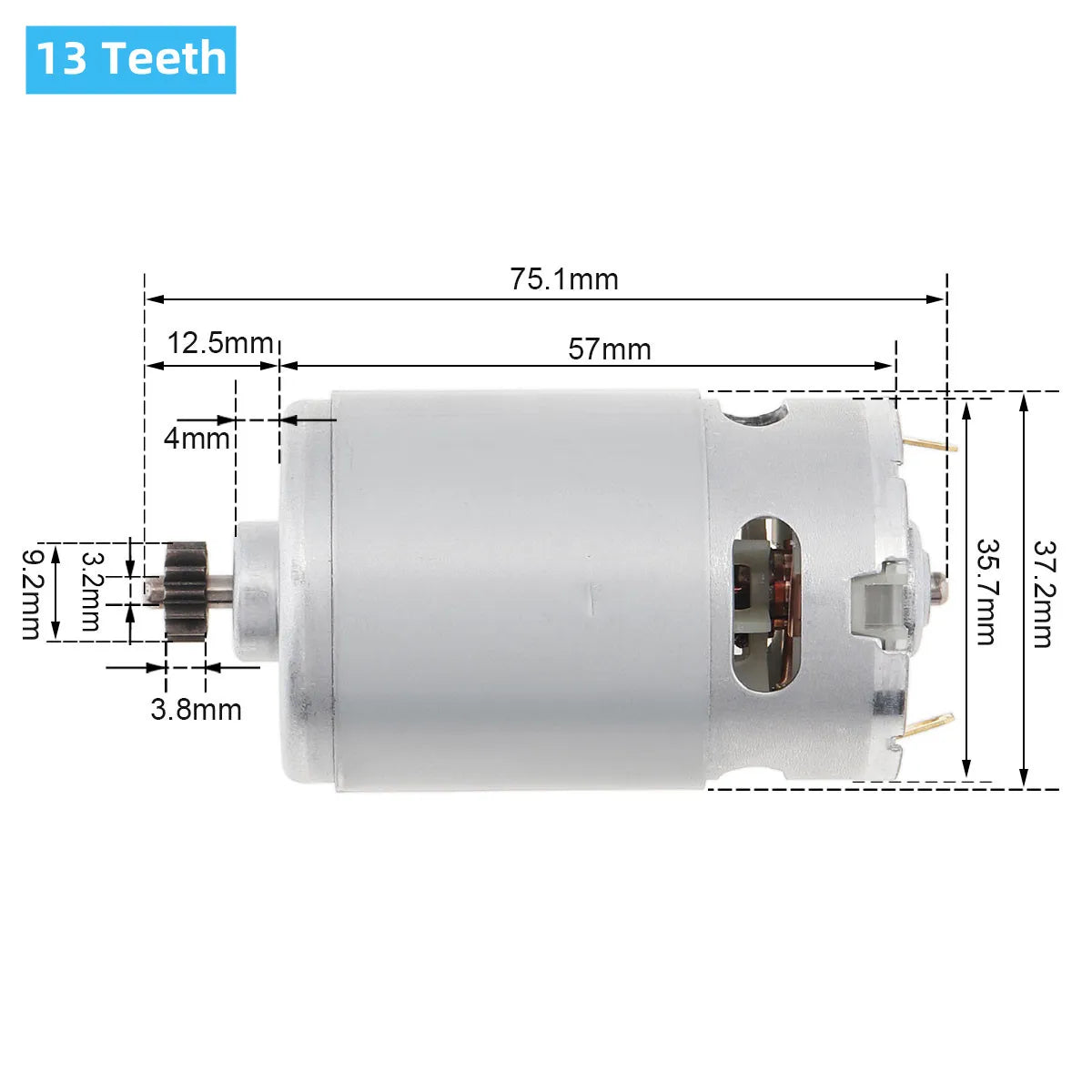 RS550 DC Motors 10.8V/12V/14.4V/16.8V/18V/21V/25V Drill Motor with 9 /11 /12/13/14Teeth High Torque Gear Box for Electric Drill