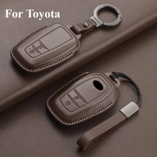 Premium Leather Key Case Cover for Toyota Key Fobs
