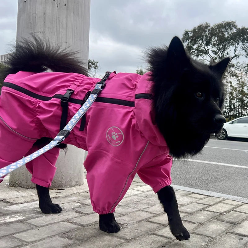 Reflective Dog Rain Jumpsuit - Hooded Raincoat for Autumn and Winter - photo 4