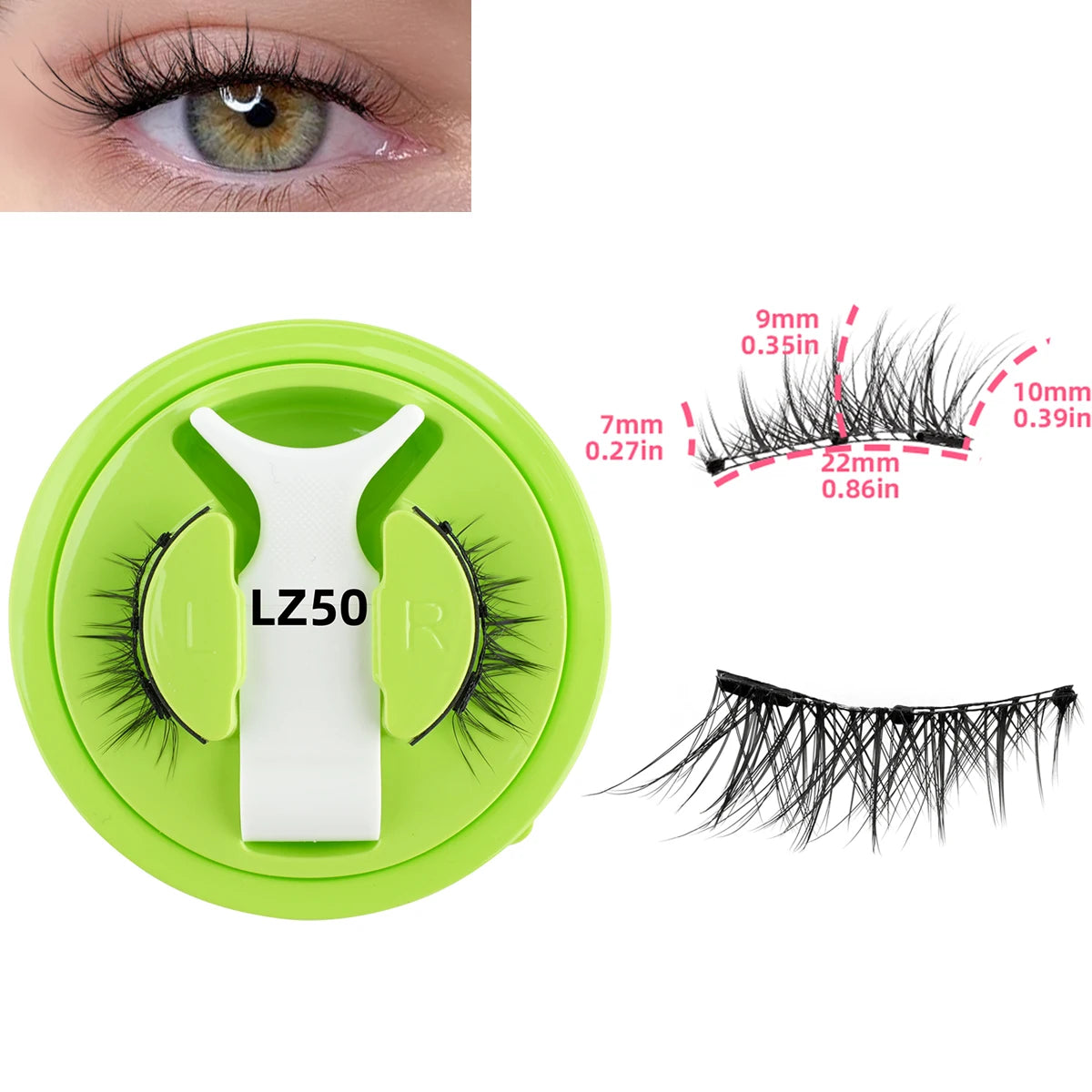 3D Magnetic Eyelashes with Tweezer – Reusable No-Glue False Lashes