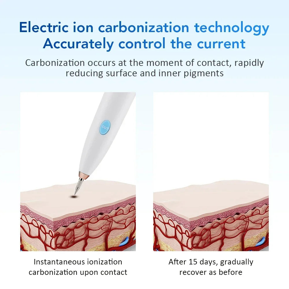 Laser Tattoo Mole Removal Pen 9 Modes LCD Plasma Pen Skin Care Tools Tag Removal Freckle Wart Dark Spot Remover Beauty Care Tool
