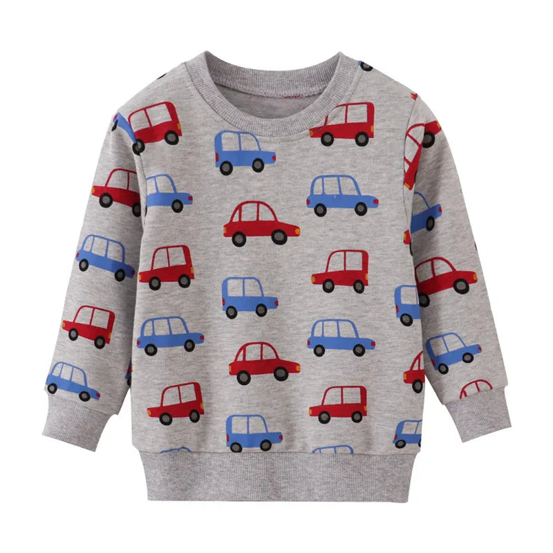 Jumping Meters 2-7T Aircrafts New Autumn Spring Baby Sweatshirts Long Sleeve Children's Clothing Animals Kids Sport Shirts