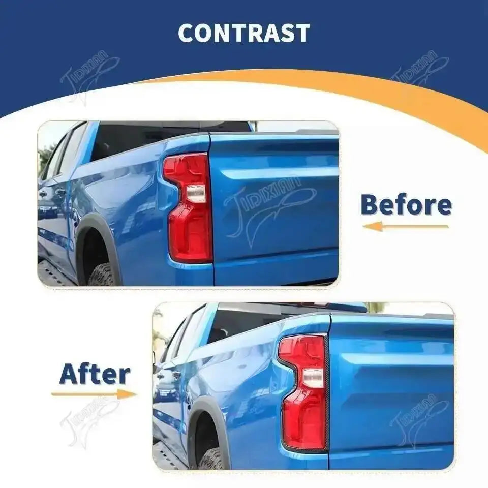JIDIXIAN Car Rear Tail Light Lamp Taillight Decoration Cover for Chevrolet Silverado 2019 2020 2021 2022 2023 2024 2025 2026
