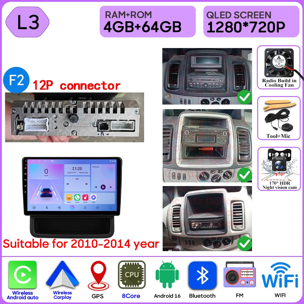 Car Stereo with Apple CarPlay & Android Auto, Compatible with Renault Trafic 2, Opel Vivaro A & Nissan Primastar