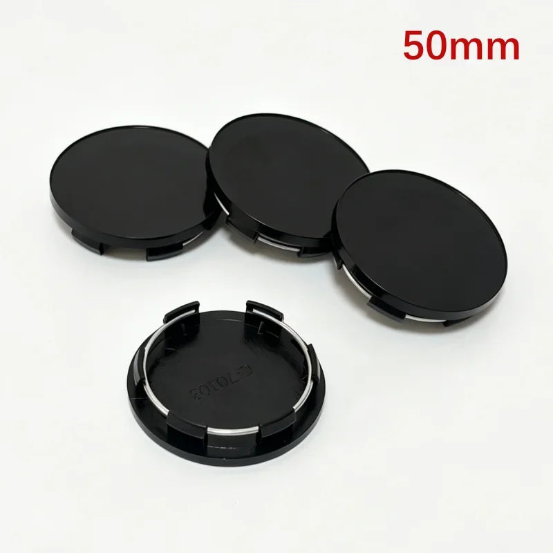New 4pcs 68mm 65mm 60nmm 56mm 50mm 49mm 48mm Black Chrome Silver Blank Base Rim Cap For Car Modification Universal No Logo Hub C