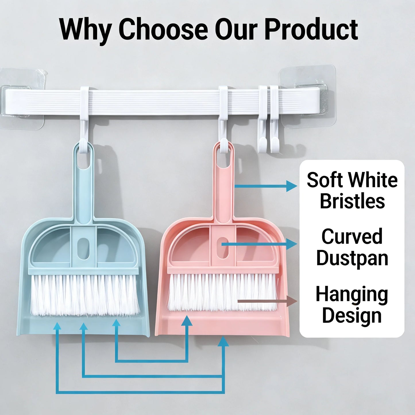 Mini Desk Broom And Dustpan Set Small Handheld Brush Dustpan For Desktop Keyboard Tabletop Cleaning