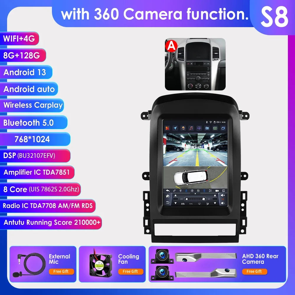 9.7"Android 14 Autoradio for Chevrolet Captiva 2006-2012 multimedia Video player GPS navi Stereo Audio 2din Carplay Touch Screen