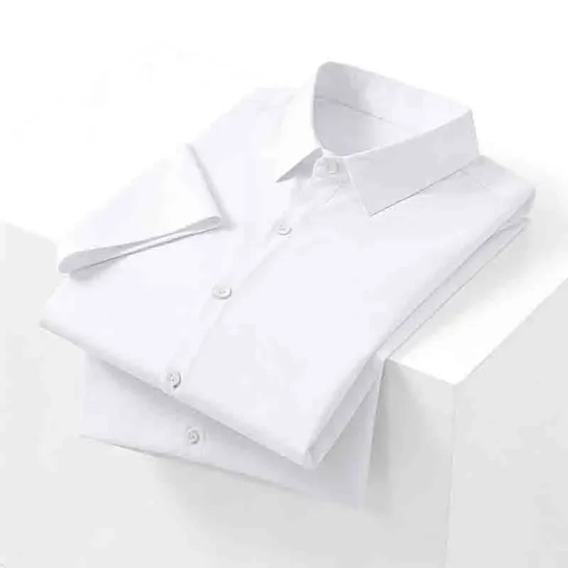 Men's Wedding Dress Shirt - Slim Fit, Formal Short-Sleeve Button-Down