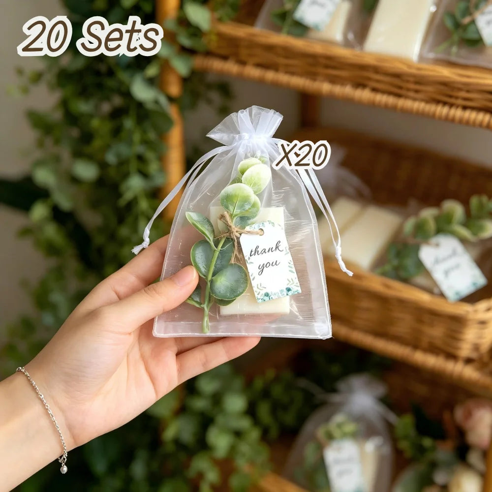 20 Sets Soap Packs Mini Soap Favors, White Hand Soaps Packs for Baby Shower Bridal Shower Wedding Gifts for Guests