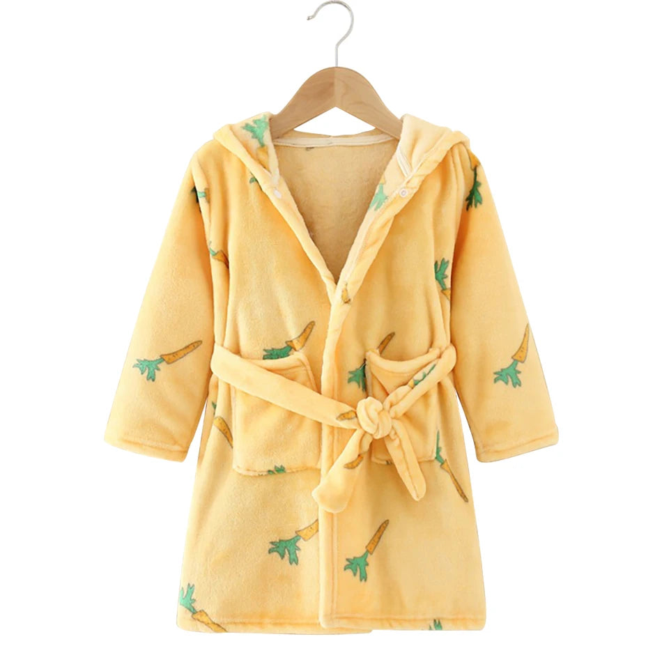 Kids Hooded Fleece Bathrobe - Cute Cartoon Robe for Boys and Girls - photo 15