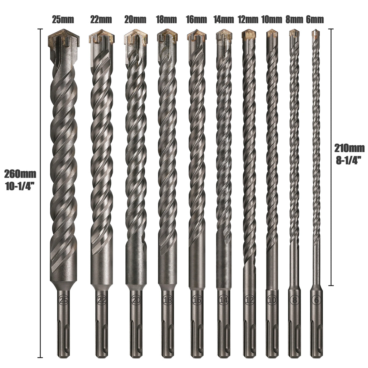 SDS Plus Cross Hammer Drill Bit 110-500mm, 4-Blade Concrete