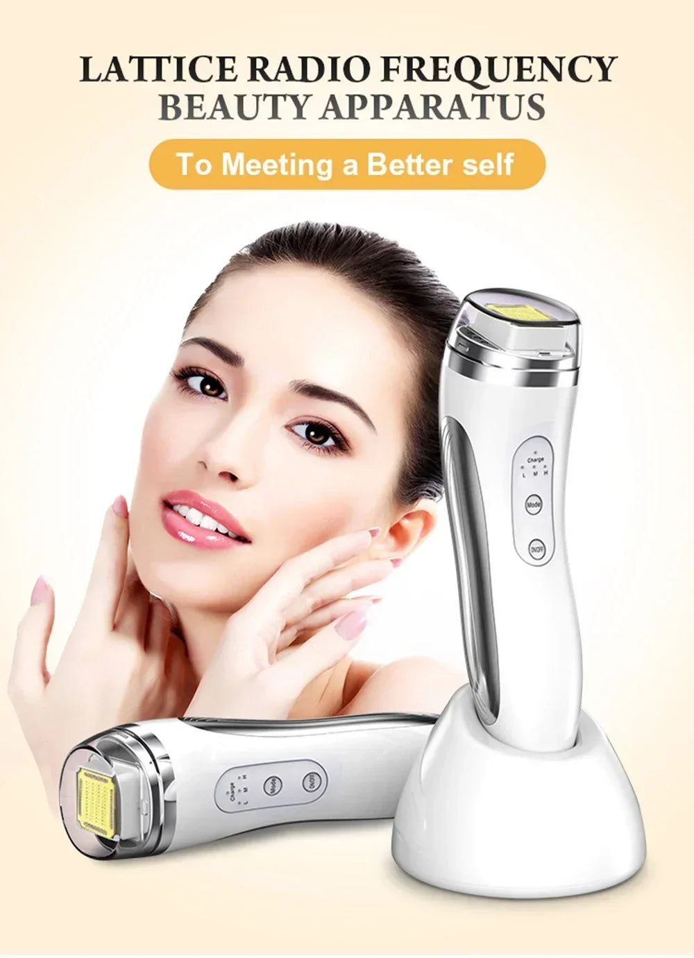 RF Radio Frequency Face Lifting Device Dot Matrix Beauty Massager Home Wrinkle Remover Skin Tightening Facial Massage Machine, women