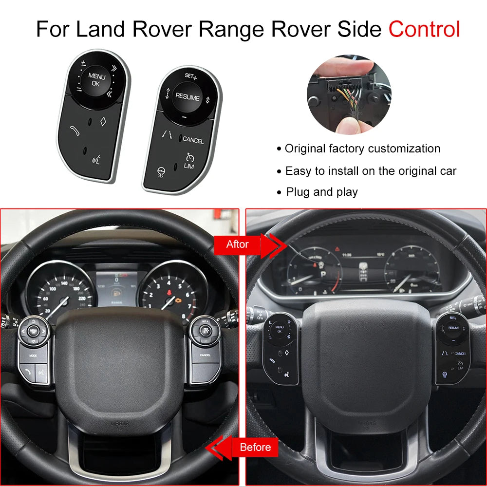 Aftermarket Car Steering Wheel Buttons For Range Rover Vogue L405 Sport L494 For Land Rover Discovery 5 Style Keys Touch Button