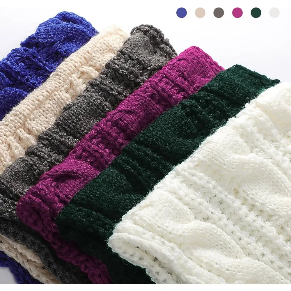 Women's Color Block Knit Loop Scarf - Circle Infinity Winter Scarf - photo 4