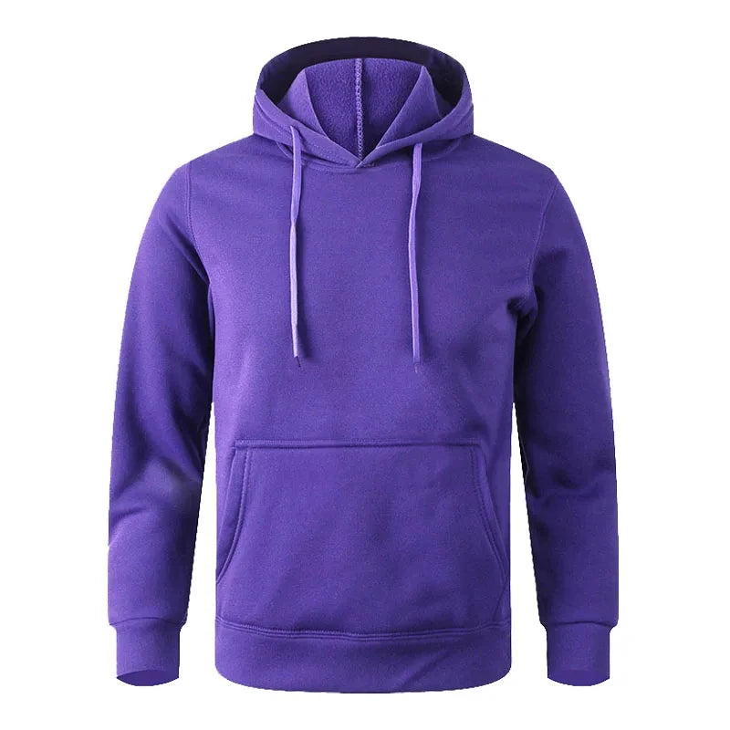 Unisex Minimalist Fleece Hoodie - Casual Black and White Pullover - photo 2