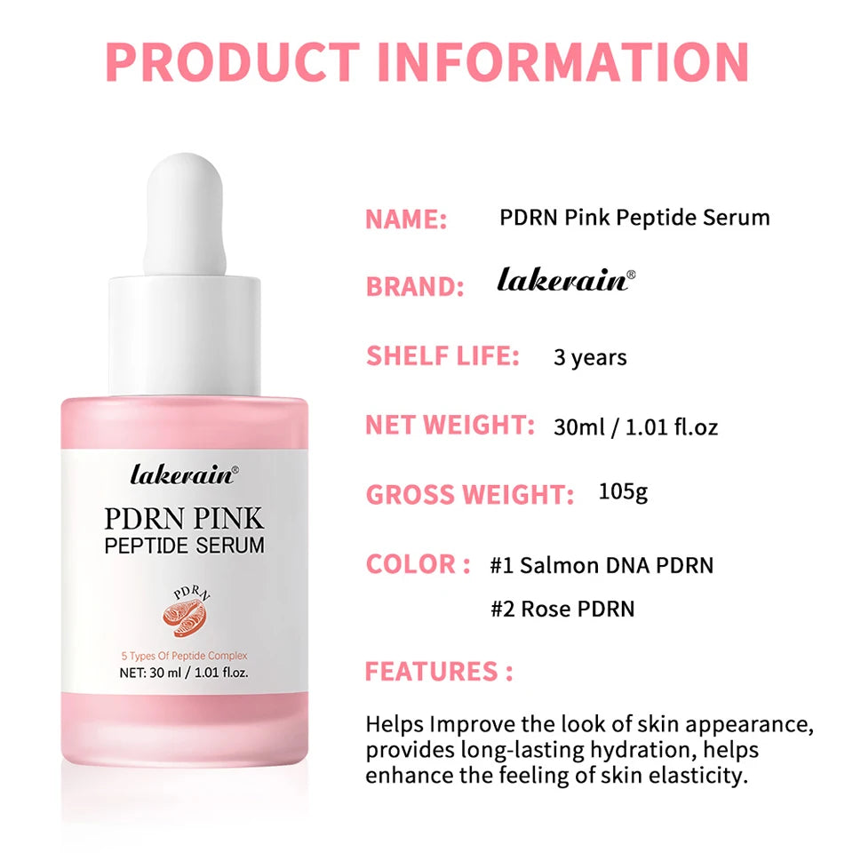 Salmon DNA PDRN Pink Peptide Serum Pink Glow Serum Remove Skin Darkness Hydrating Moisturizing Firming Korean Skincare