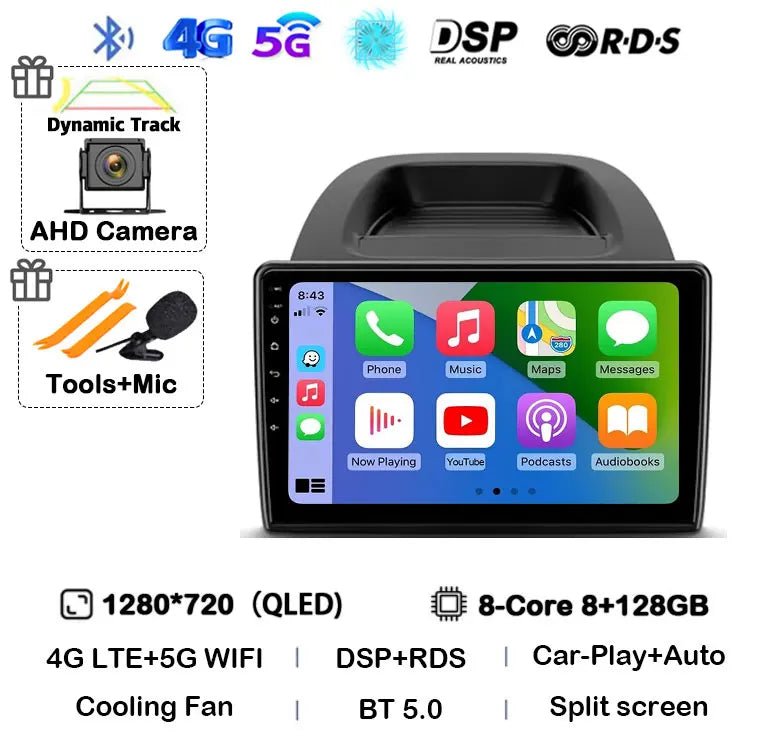 Android 16 Car Radio For Ford EcoSport Eco Sport 2017 2018 - 2023 Carplay Auto GPS Navigation 2 Din Player WIFI+4G Stereo Video