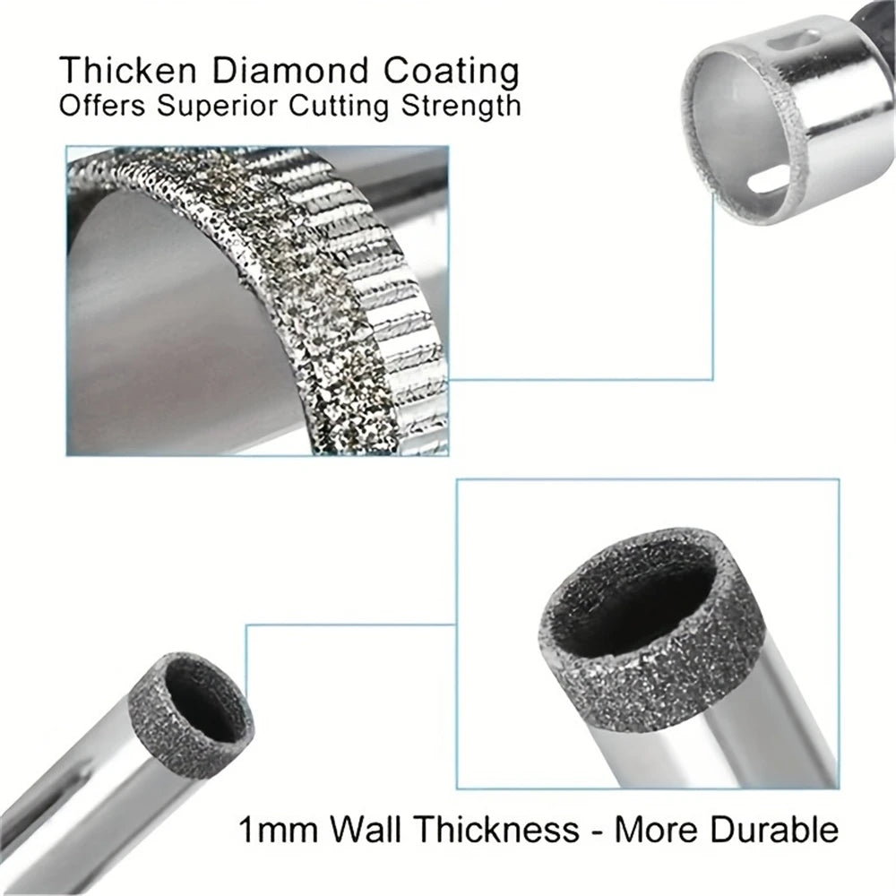 10 Pc Diamond Hole Saw Set 6-30mm for Glass, Tile & Marble