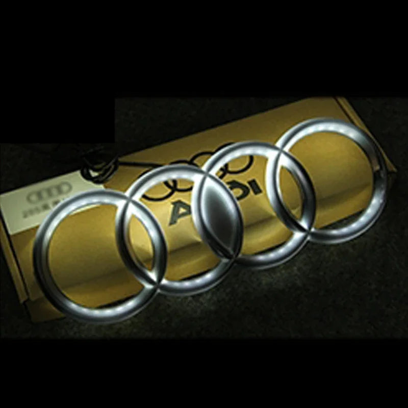 for Audi 273/285mm Dynamic Car Front Grille Emblem Streamer Badge Light A7 A3 A4 A6 Q3 Q5 Q7 Q8 Logo Car sticker