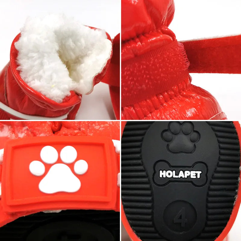 Dog Snow Boots Set of 4 - Warm Anti-Slip Shoes for Small Dogs - photo 3