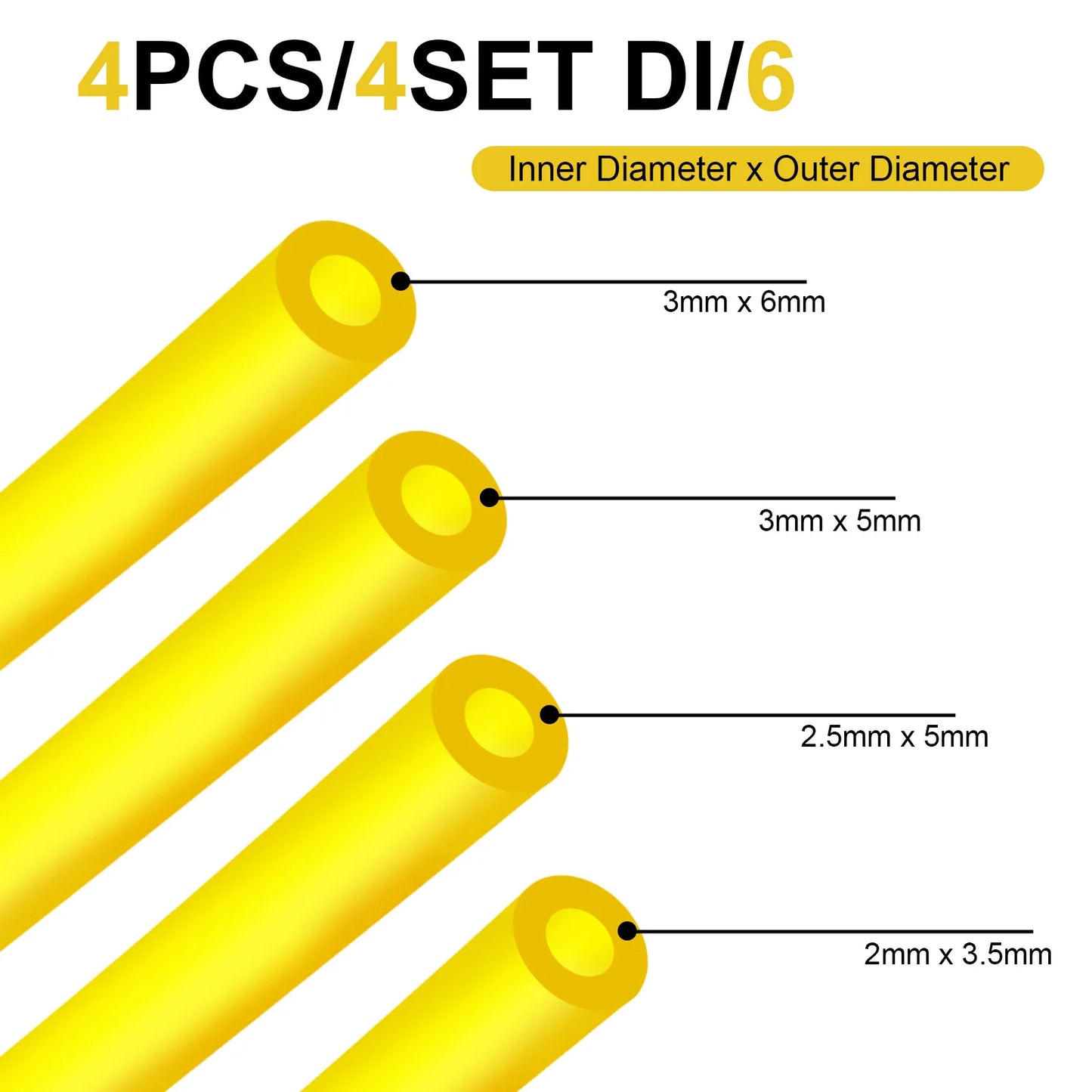 TSES 2~5Pcs Fuel Line Hose Gas Pipe Tubing 4 Sizes For String Trimmer Chainsaw Blower Lawn Mower and other Power Tools