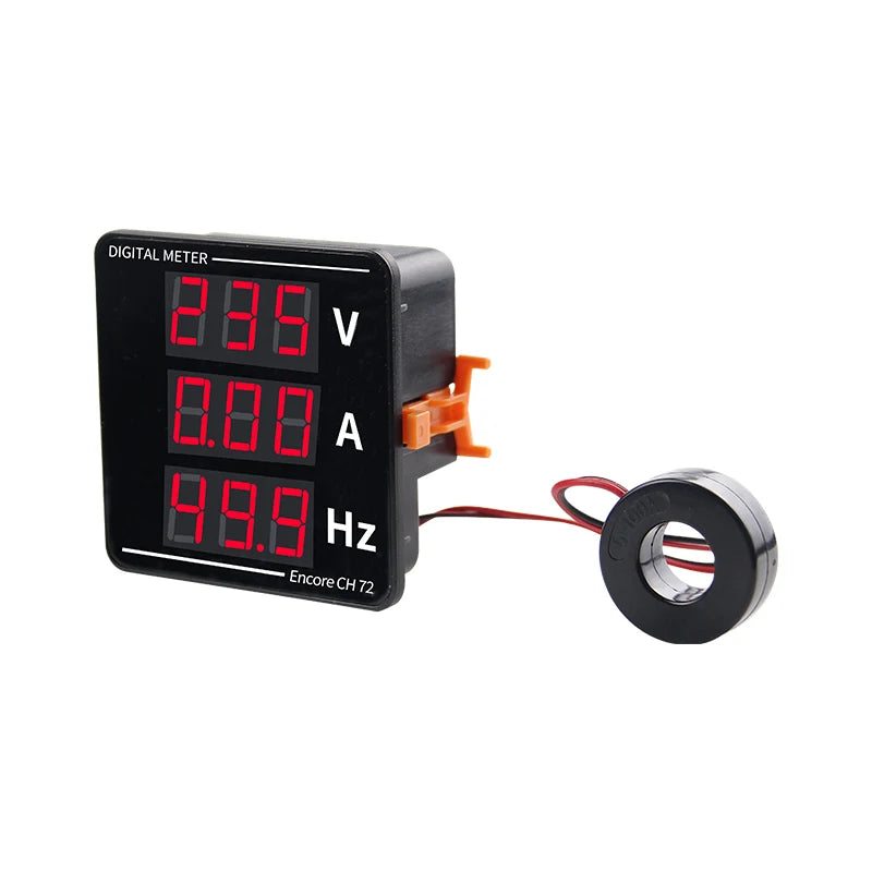 Three Display Digital Display Meter Current Voltage Hertz Ammeter 72*72mm V A HZ