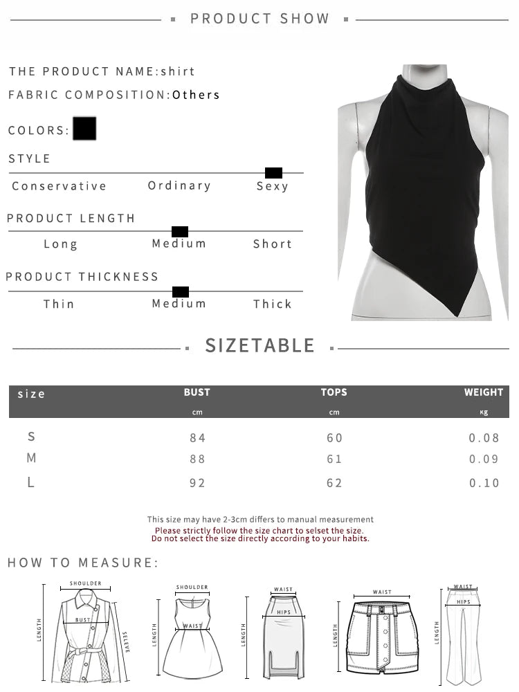 Sisterlinda Backless Tank Top Women Sexy Trend Halter Bandages Sleeveless Irregular Hem Classic Fashion Hottie Street Party Vest