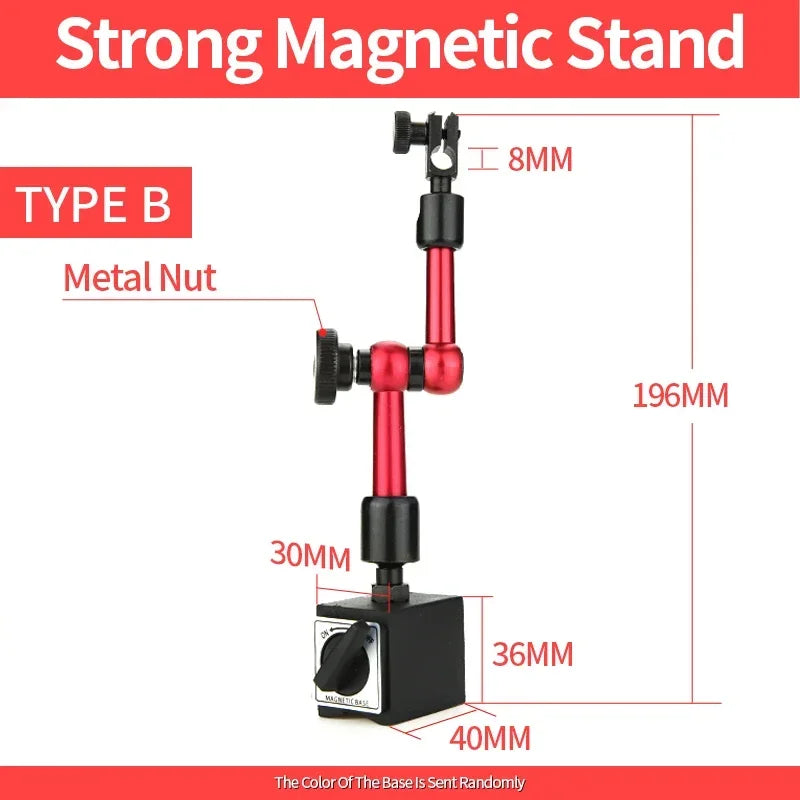 Lever Dial Indicator Magnetic Holder Measuring Probes Indicator Stand Magnetic Base Comparator Watch Tools Micrometer Dial Gauge