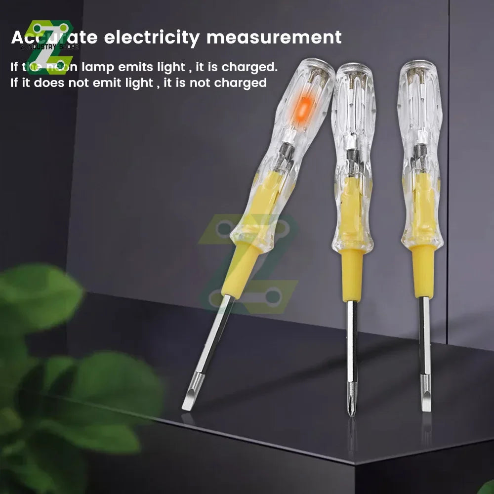 Double-Headed Screwdriver 100-500v Voltage Tester Pen  Detector Removable Phillips Flat-head Screwdriver Tools
