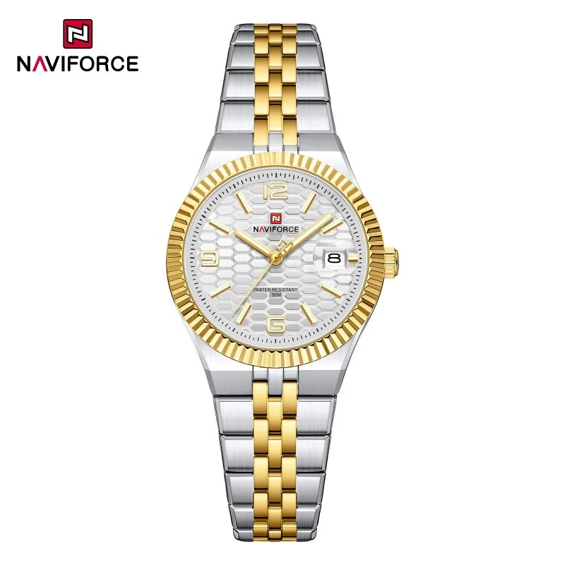 NAVIFORCE NF5079 Women's Quartz Watch — Waterproof Stainless Steel Bracelet