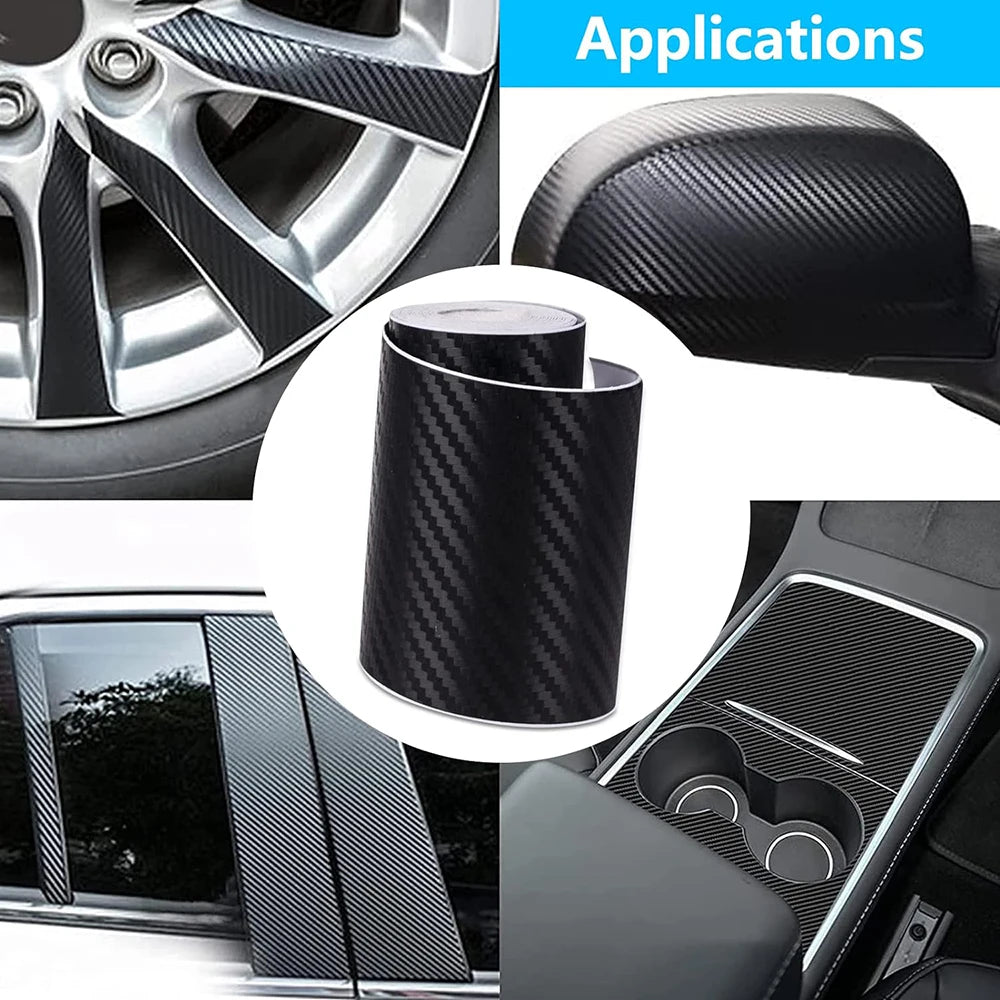 Carbon Fiber Door Edge Guard Tape - Anti-Collision Door Sill Protector
