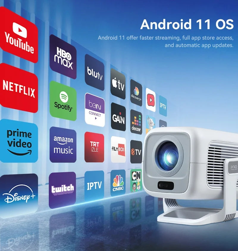 DITONG X3Plus Smart Projector – Native 1080P 4K Support, Android 11, WiFi 6, Auto-Focus, 600 ANSI Lumens | Home Theater