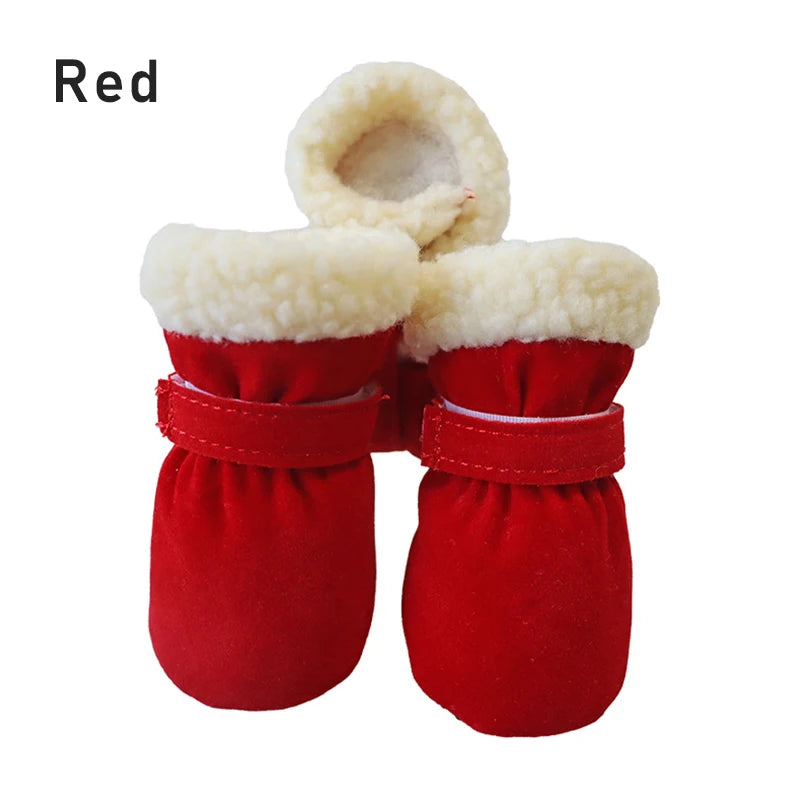 Plush Dog Snow Boots 4-Pack - Thick Warm Non-Slip Puppy Shoes - photo 9