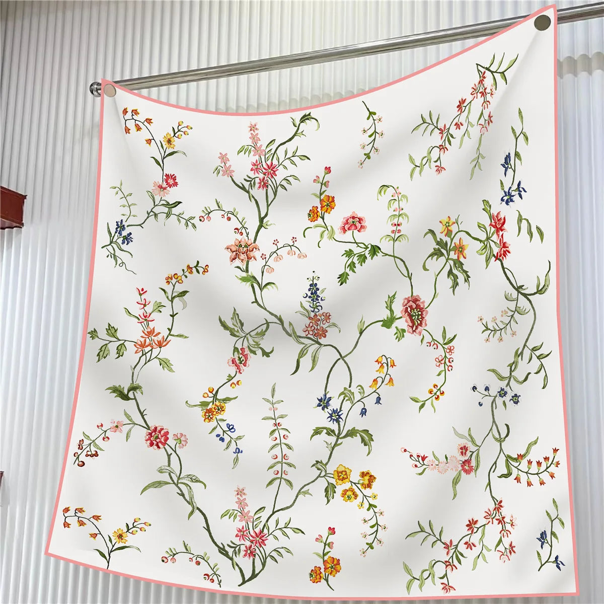 90cm Elegant Floral Silk Scarf for Women - Versatile Fashion Accessory