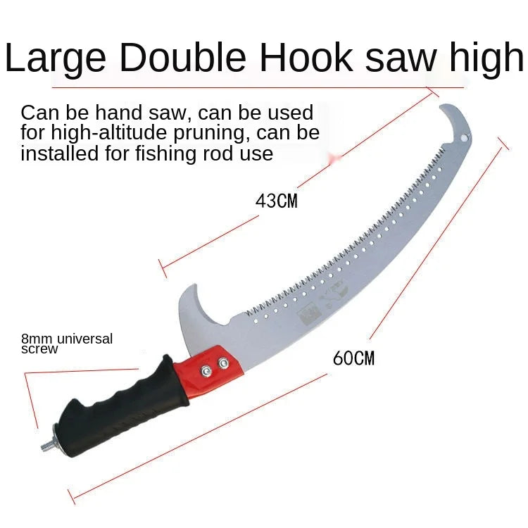 High-Reach Garden Pruning Saw – Logging & Tree Saw with Hook for Tall Branch Cutting