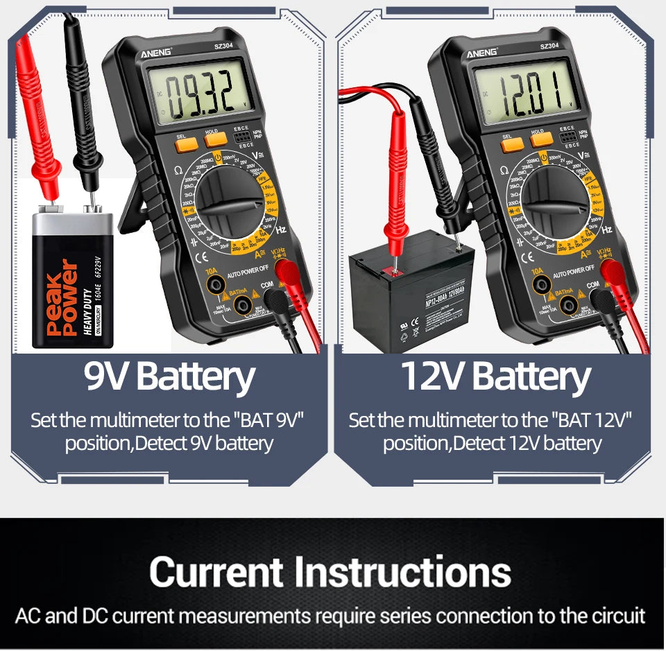 ANENG SZ304 Digital 2026 Counts Multimetes AC/DC Votage Current Resistance Ohm NCV High Precision Professional Multimetro Tester