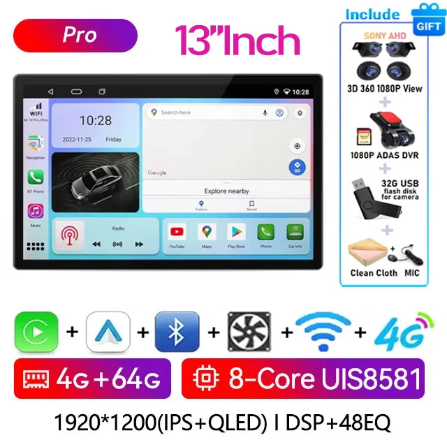 13.1" Android Touchscreen for Mercedes-Benz Smart 453 (2014–2020) — CarPlay, GPS Navigation, WiFi, HD