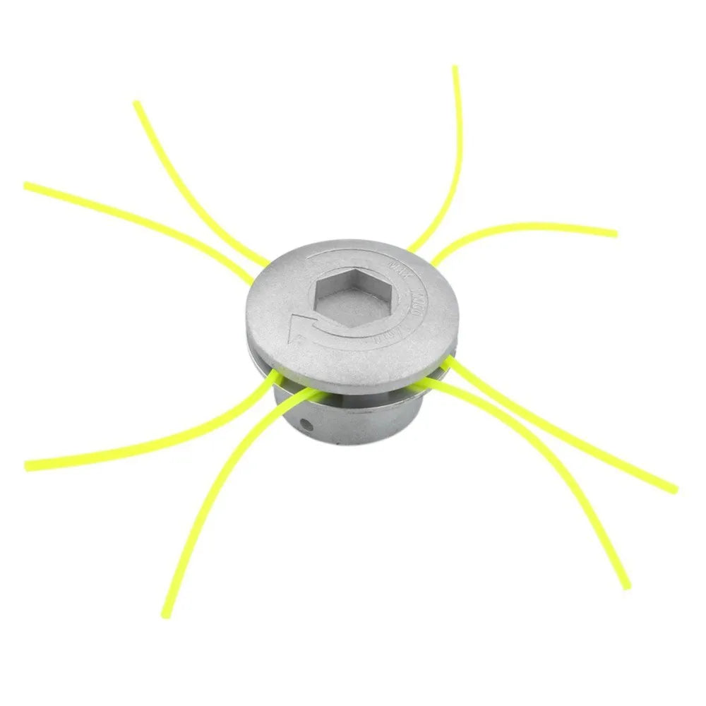 Universal Aluminum Trimmer Head with Four Trimmer Lines for Brush Cutter Grass Trimmer Head Replacement Tool Part