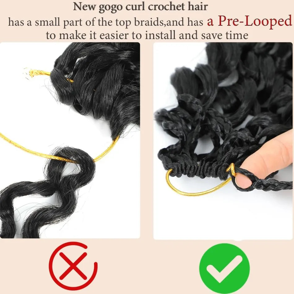 Curly Crochet Human Hair Bundles 5 Packs Brazilian Curly Weave Deep Wave Pre-Separated Virgin Feather Hair Extensions For Women
